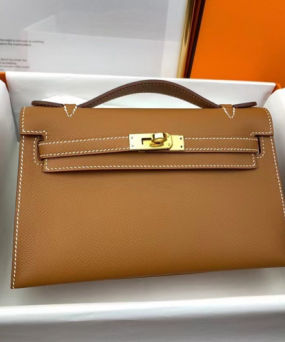 에르메스 미니 켈리백22 골드브라운 금장